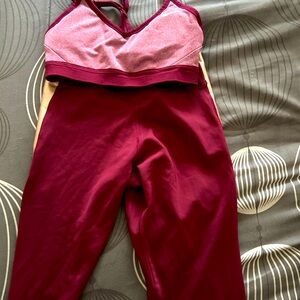 Nike Pink and Burgundy Activewear Set